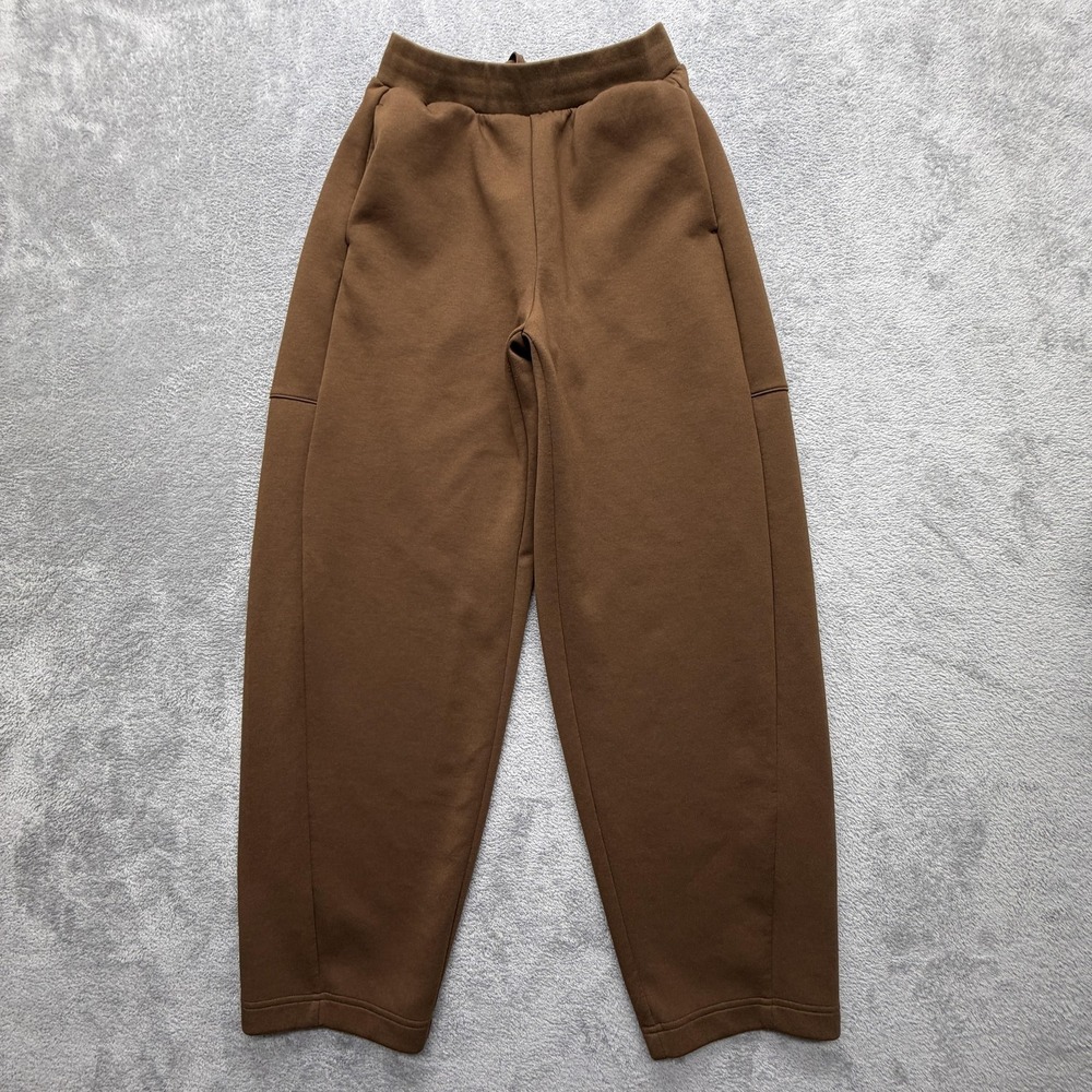 UNIQLO Pants Womens XS Brown Jogger Tapered Fleece Elastic Waist Pockets Stretch